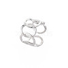 Non-Tarnish 304 Stainless Steel Interlocking Oval Open Cuff Ring RJEW-S405-147P-3