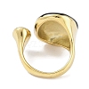 Oval 304 Stainless Steel Open Cuff Ring for Women RJEW-C099-04G-01-3