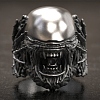 Steam Punk Style Alloy Skull Finger Rings SKUL-PW0005-04H-1