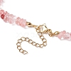 Synthetic Cherry Quartz Glass Chip Beaded Necklace NJEW-JN04616-01-5