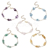 5Pcs Rose Quartz & Amethyst & Green Aventurine & Aquamarine & Topaz Jade Braided Beaded Bracelets Set BJEW-TA00550-1