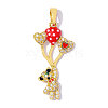 Brass Micro Pave Clear Cubic Zirconia Pendants CU-OY001-50G-3