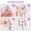 14Pcs 7 Colors Woven Net/Web with Wing Tibetan Style Alloy Keychain KEYC-AB00030-3