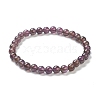 Natural Amethyst Beaded Stretch Bracelets X-BJEW-D446-B-47-2
