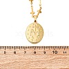 304 Stainless Steel Miraculous Medal Virgin Pendant Cross Link Chain Necklaces NJEW-S440-13G-3