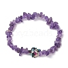 Natural Amethyst Chips Beads Stretch Bracelets BJEW-JB11245-02-2