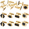 4 Pairs 4 Styles Alloy Enamel Cufflinks FIND-TA0010-10-1
