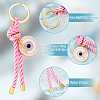 Nylon Thread Keychain with Cross and Alloy Enamel Evil Eye Charm KEYC-PH01518-2