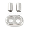 304 Stainless Steel Slider Stopper Beads and Cord End Caps STAS-P224-03P-1