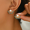 Elegant Brass Imitation Pearl Stud Earrings Women's Daily Jewelry DV0468-6-7