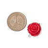 Opaque Resin Red Rose Flower Links Connector Charms PALLOY-JF02750-02-2