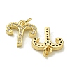 Rack Plating Brass Micro Pave Cubic Zirconia Pendants KK-K386-02G-G-2