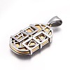 304 Stainless Steel Filigree Pendants STAS-O124-33M-4