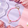 Butterfly Alloy Acrylic Charm Bracelets BJEW-JB10487-02-2