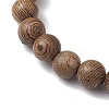 5Pcs 5 Styles Wooden Round Beaded Stretch Bracelet Sets BJEW-JB10847-5