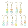 Dyed Natural Selenite Beaded Dangle Earrings for Women EJEW-JE06049-1