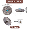 10Pcs Antique Silver Alloy Decorative Rivets BUTT-GF0004-22C-2