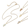 Leaf 304 Stainless Steel Enamel Pendant Cable Chain Necklaces for Women NJEW-JN05139-2