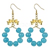 Imitation Jade Glass Beaded Ring Dangle Earrings EJEW-JE05567-2