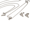 Heart 304 Stainless Steel Pendant Necklaces & Bracelets & Stud Earrings Sets for Women SJEW-C004-05P-2