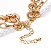 Alloy & Plastic Pearl 3 Layer Necklaces for Women NJEW-U013-03G-4