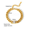 Stainless Steel Micro Pave Cubic Zirconia Bracelets for Women PW-WGA912F-04-1