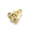 Brass Micro Pave Cubic Zirconia Charms KK-P295-23G-2