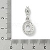 Oval Brass Micro Pave Cubic Zirconia Pendants LS-KK-M326-15P-3