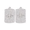 Brass Micro Pave Clear Cubic Zirconia Pendants KK-E068-VC470-3