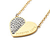Crystal Rhinestone Heart with Word Forever Love Pendant Necklace NJEW-P229-11G-1