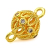 Brass Micro Pave Clear Cubic Zirconia Connector Charms KK-A230-06E-G-2