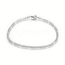 304 Stainless Steel Figaro Chain Bracelets BJEW-L634-04A-P