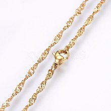 304 Stainless Steel Singapore Chain Necklaces MAK-L015-25D