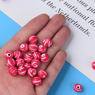 Opaque Striped Acrylic Beads MACR-S373-27D-03-1