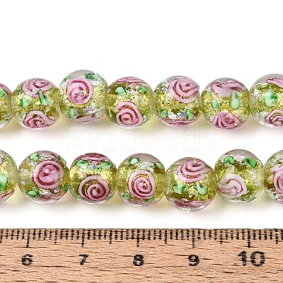 Handmade Foil Glass Beads Strands FOIL-N033-04D-1