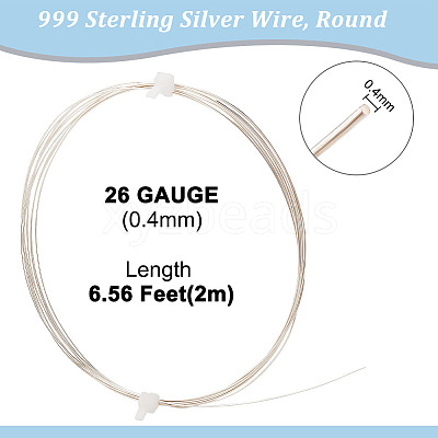 999 Fine Silver Sterling Silver Wire STER-WH0008-04A-S-1