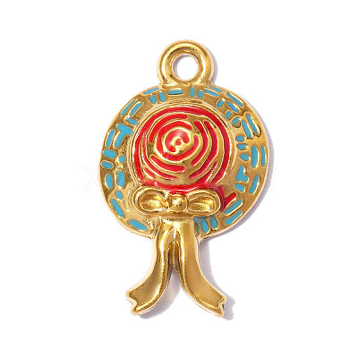 304 Stainless Steel with Enamel Pendants SA-OY001-78G-1