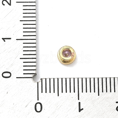 Flat Round Brass Micro Pave Cubic Zirconia Cabochons KK-P345-13G-A-1