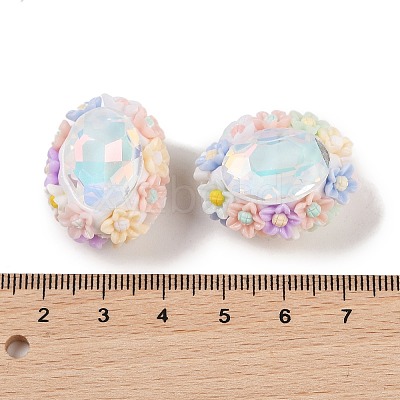 Handmade Luminous Polymer Clay Rhinestone Beads CLAY-H003-05-1