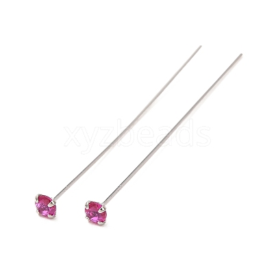 Brass Micro Pave Cubic Zirconia Stud Earring Findings CU-CBA4618-01P-03-1