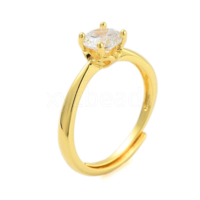 Clear Cubic Zirconia Adjustable Rings RJEW-L120-018G-03-1
