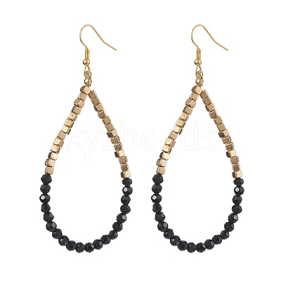 Glass & Plastic Beaded Dangle Earrings EJEW-JE05857-01-1
