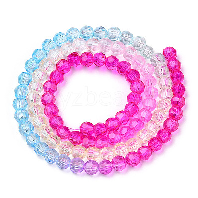 Transparent Glass Beads Strands X-GLAA-E036-07O-1
