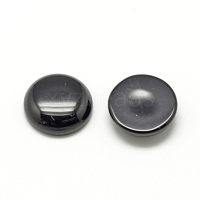 Synthetic Black Stone Cabochons G-R416-16mm-46-1-1