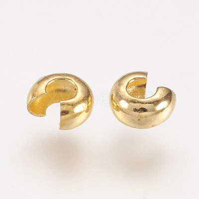 Brass Crimp Beads Covers X-EC266-1G-1
