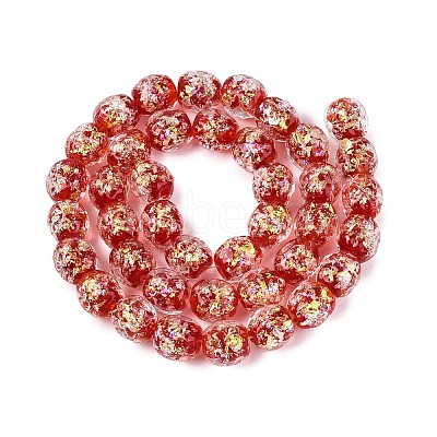 Handmade Foil Glass Beads Strands FOIL-Q002-05B-1