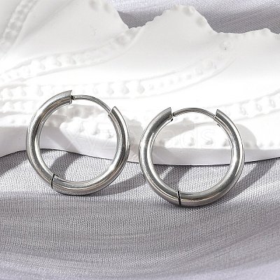 Tarnish Resistant 304 Stainless Steel Huggie Hoop Earring Findings STAS-I097-051B-1