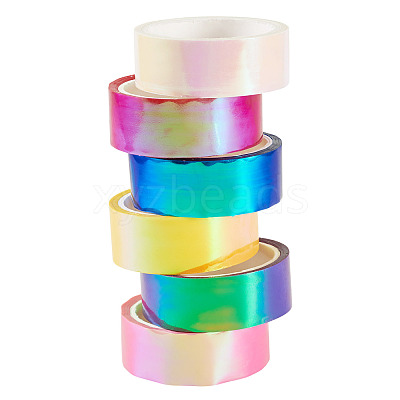 6Rolls 6 Colors PET Decorative Tape OFST-TA0001-07-1
