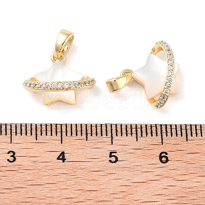 Brass Micro Pave Clear Cubic Zirconia Pendants KK-B102-29G-1