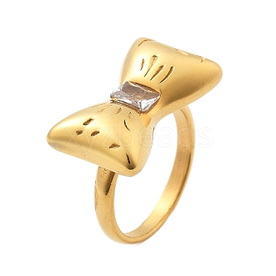 304 Stainless Steel Glass Finger Rings RJEW-Q012-22G-1
